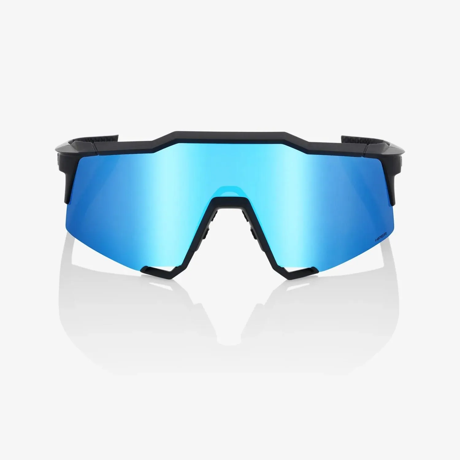 100 Percent Sunglasses - SPEEDCRAFT - Matte Black - HiPER Blue Multilayer Mirror Lens