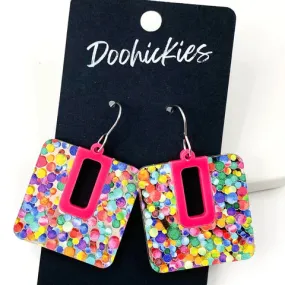 1.5 Bright Confetti Bella Acrylic Earrings