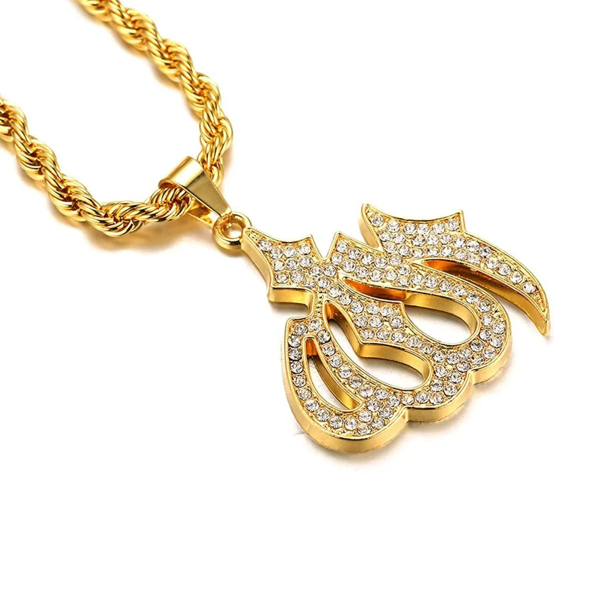 Almighty Allah God Muslim Islamic Gold Plated Brass Locket Pendant