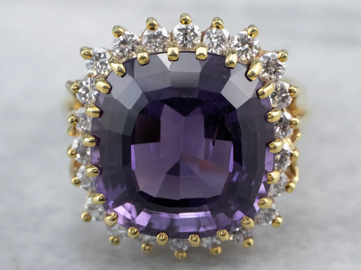 Amethyst and Diamond Cocktail Ring