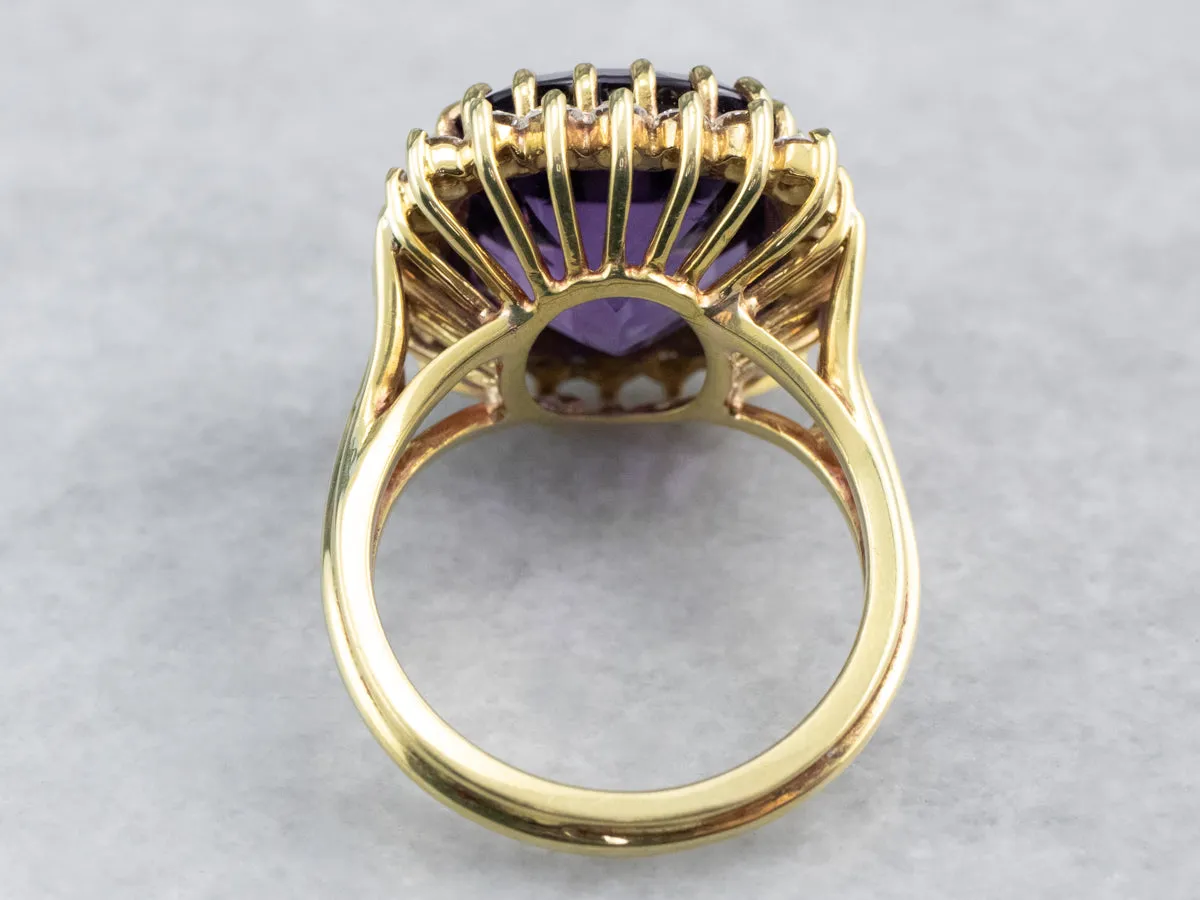 Amethyst and Diamond Cocktail Ring