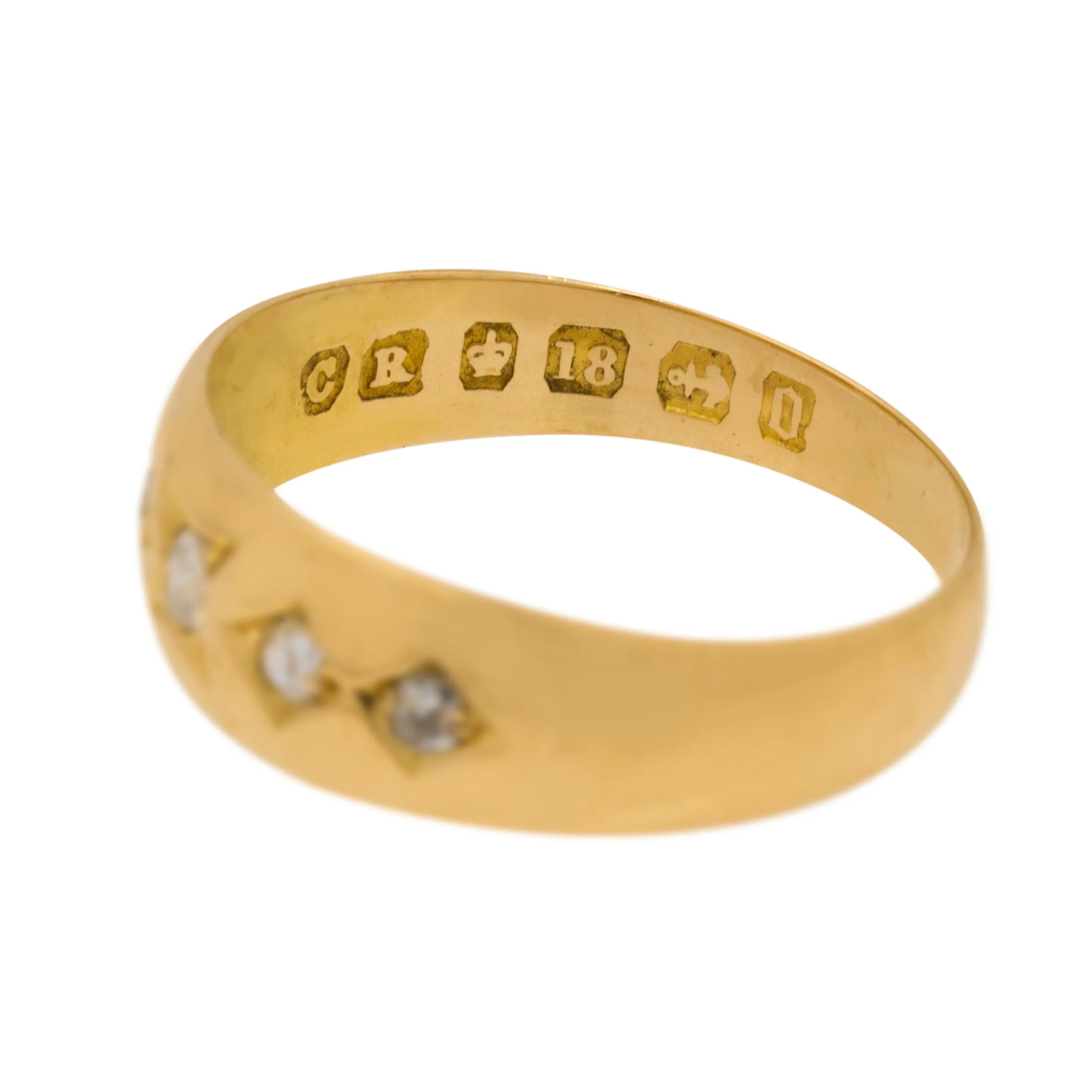 Antique 18ct Gold Diamond Gypsy Ring