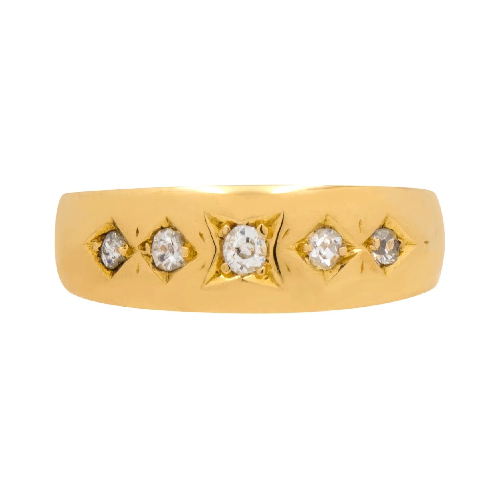 Antique 18ct Gold Diamond Gypsy Ring