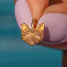 Antique 18ct Gold Fox Charm with Diamond Eyes