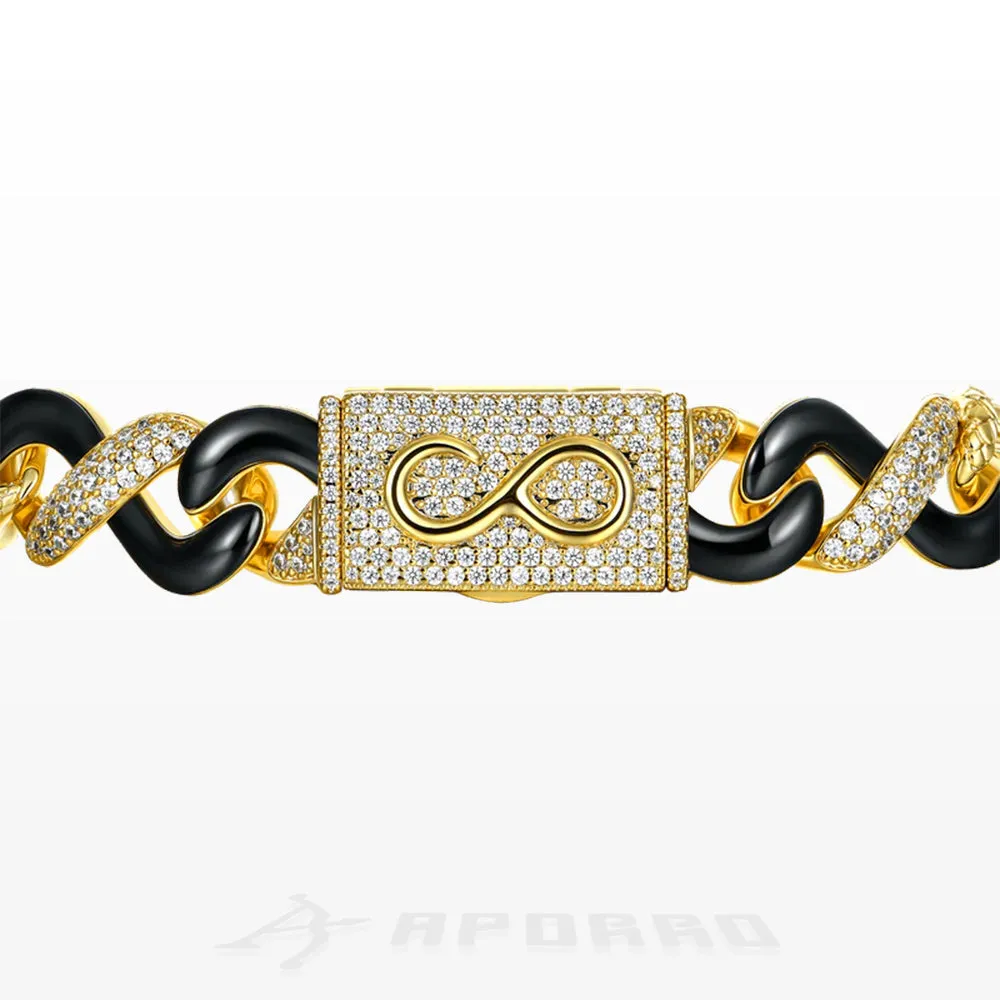 Aporro Infinity Two-tone Snake Shape Bracelet - 12mm