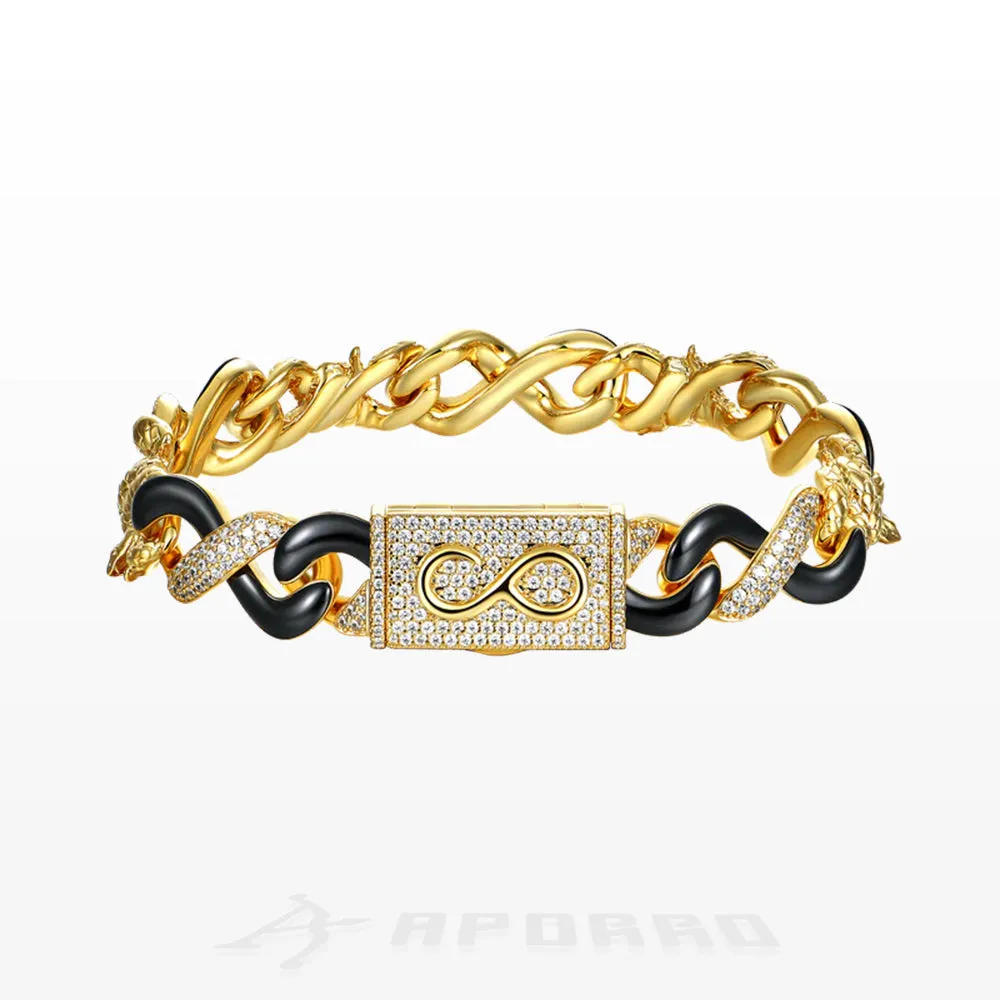 Aporro Infinity Two-tone Snake Shape Bracelet - 12mm