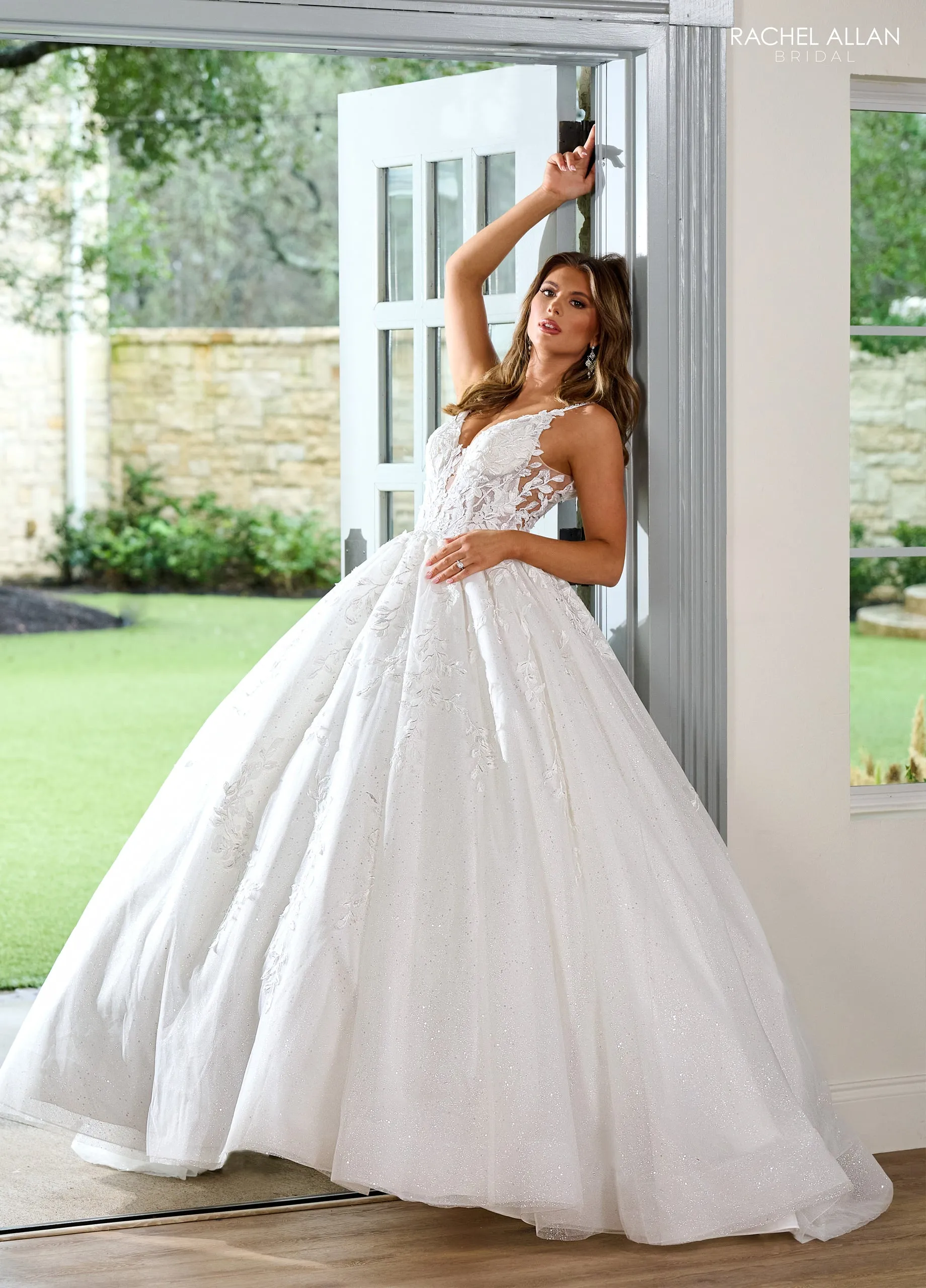 Applique Sleeveless Wedding Gown by Rachel Allan RB6151