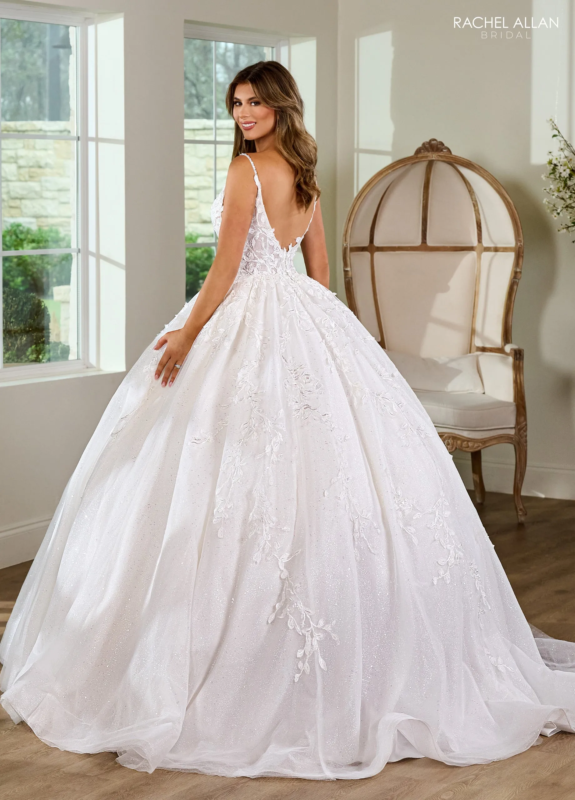 Applique Sleeveless Wedding Gown by Rachel Allan RB6151