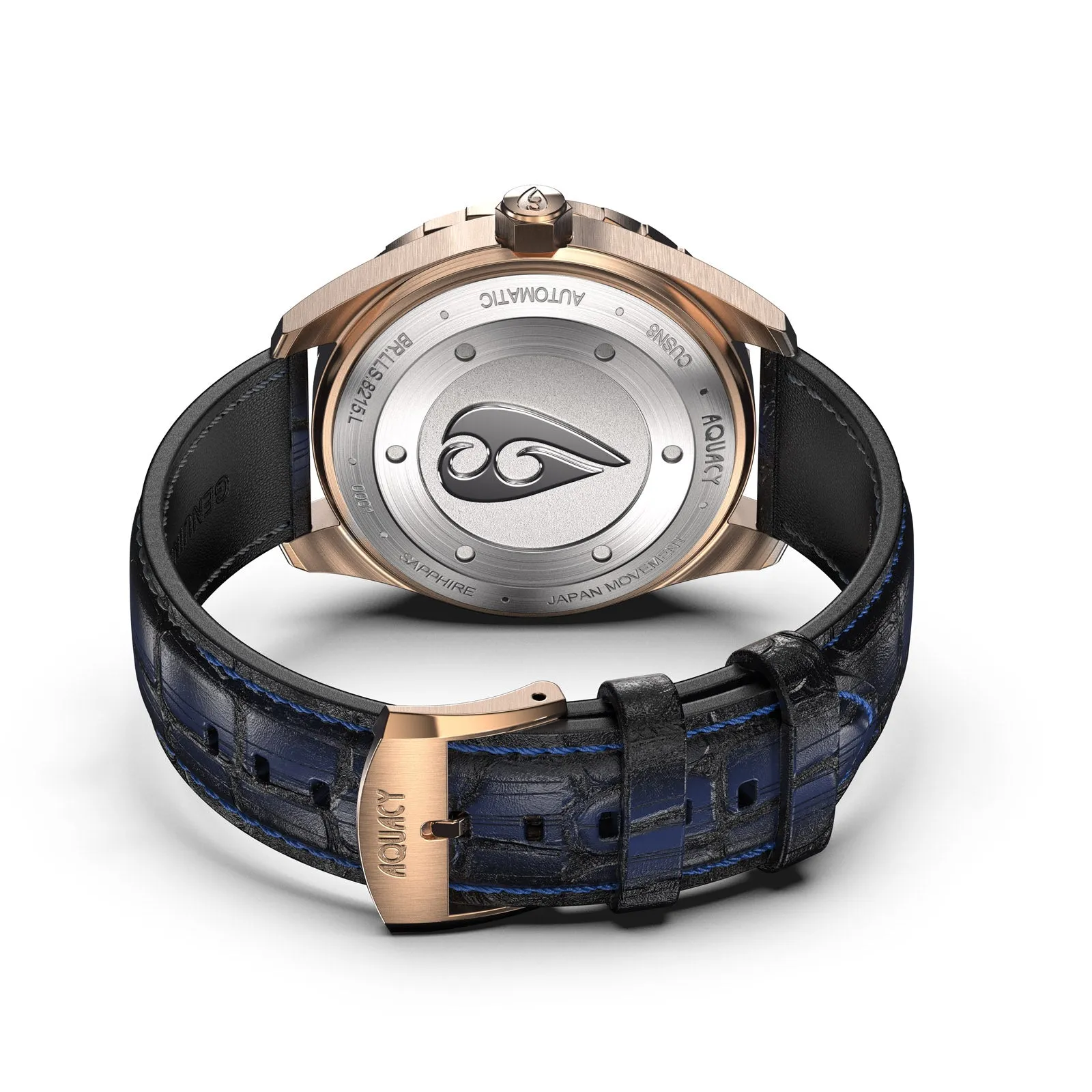 Aquacy Bronze CuSn8 Men's Lapis Lazuli Watch Automatic with Leather  200M