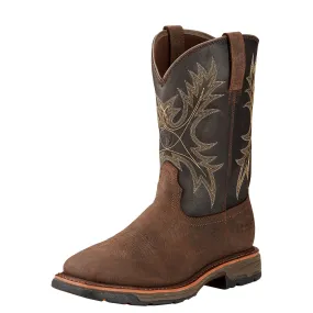 Ariat Men's WorkHog H2O Wide Square Toe Boot - Bruin Brown/Coffee