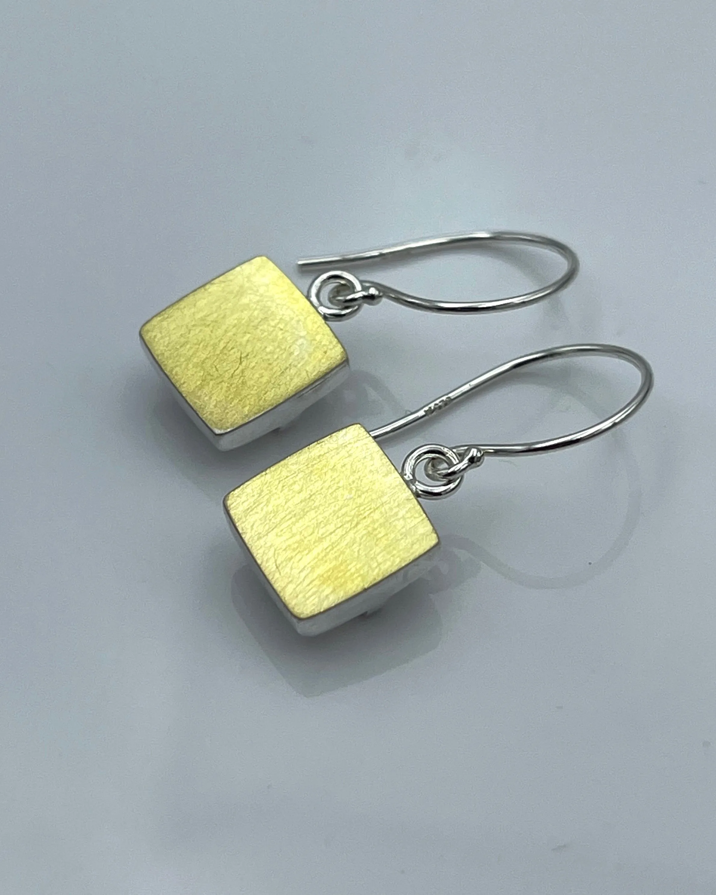 Ashka Dymel Bimetal Square Earrings