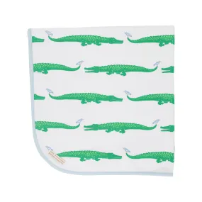 Baby Buggy Blanket - Gator Pond Pals with Buckhead Blue