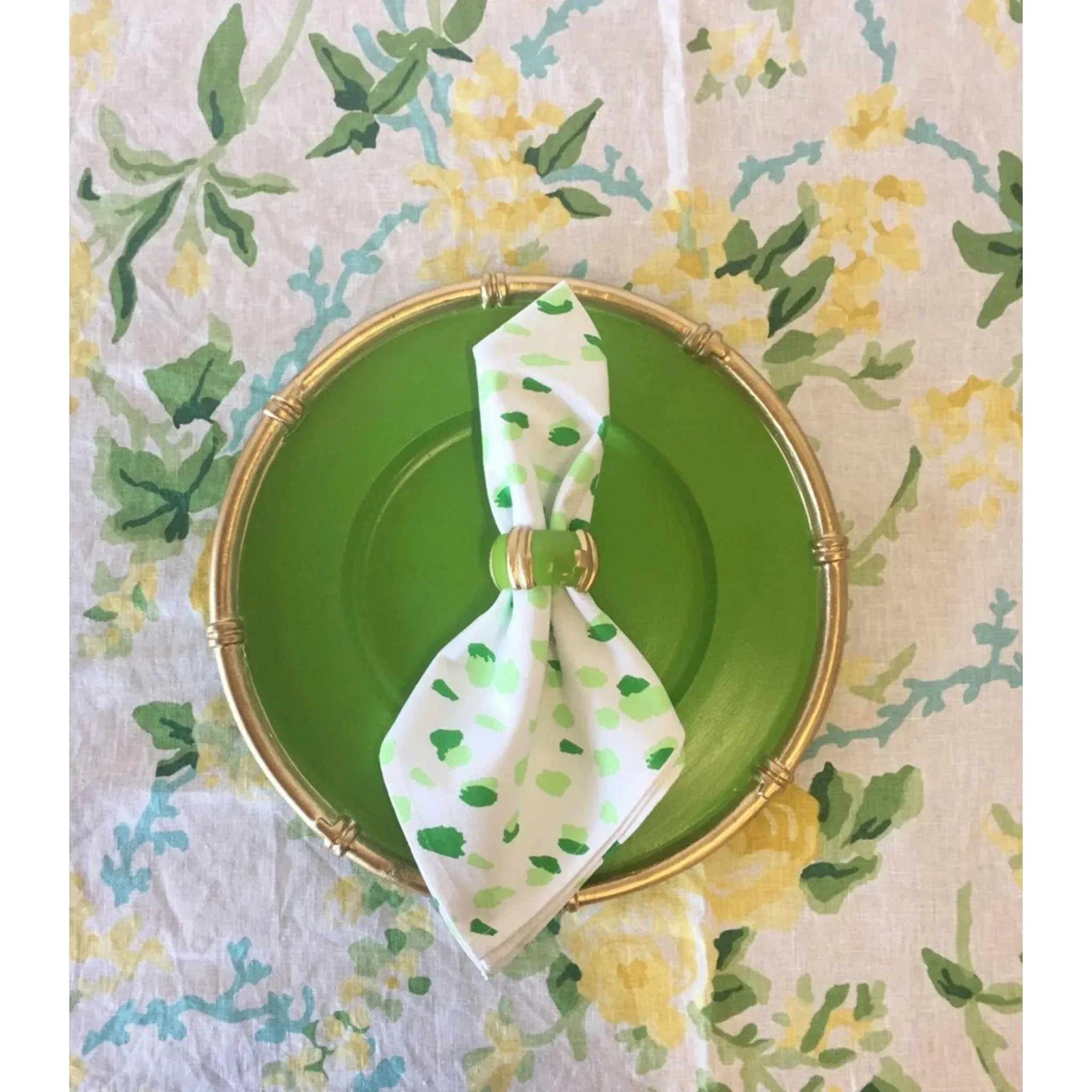 Bamboo Napkin Rings in Green