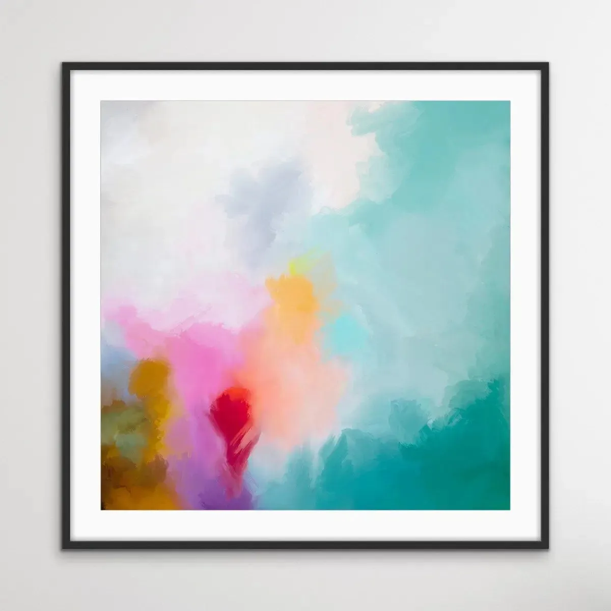 Beacon - Original Pink and Blue Abstract Canvas Wall Art Print