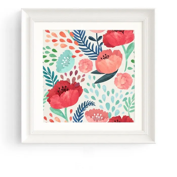 Botanicals Wall Art White Frame