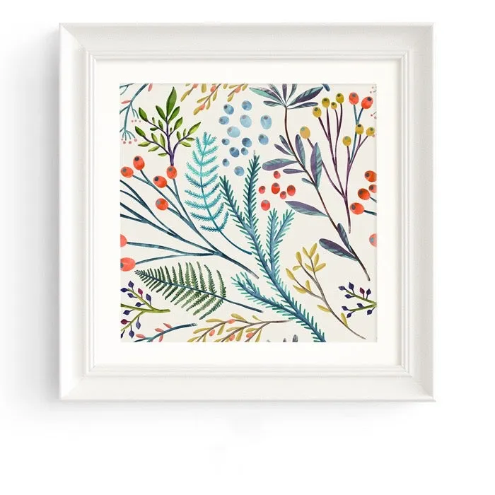 Botanicals Wall Art White Frame