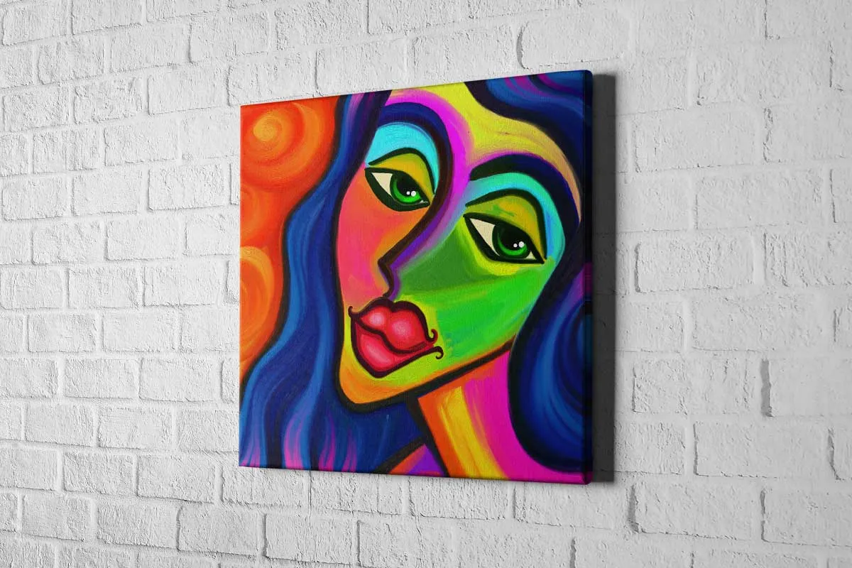 Bright Abstract Woman | Canvas Wall Art Print