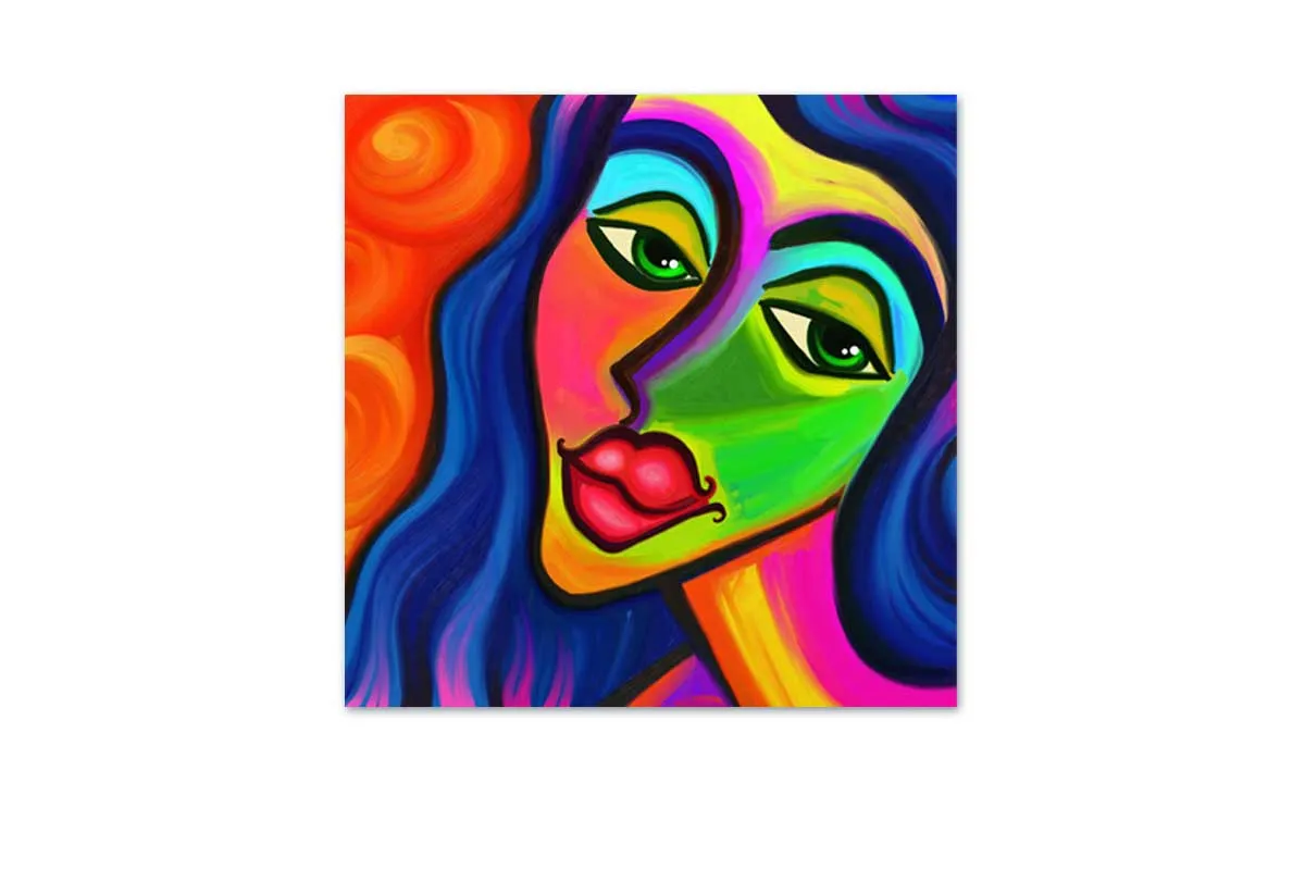 Bright Abstract Woman | Canvas Wall Art Print