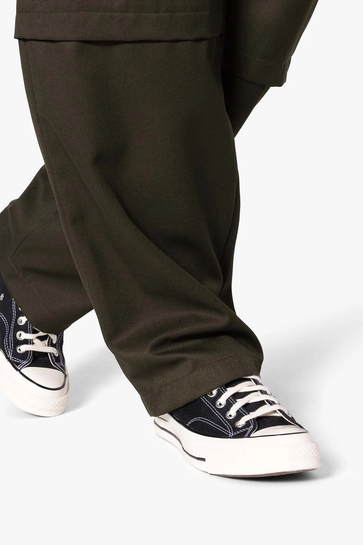 Brushed Twill Layered Pants - Olive