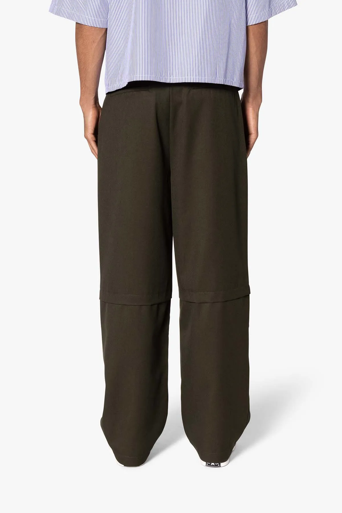 Brushed Twill Layered Pants - Olive