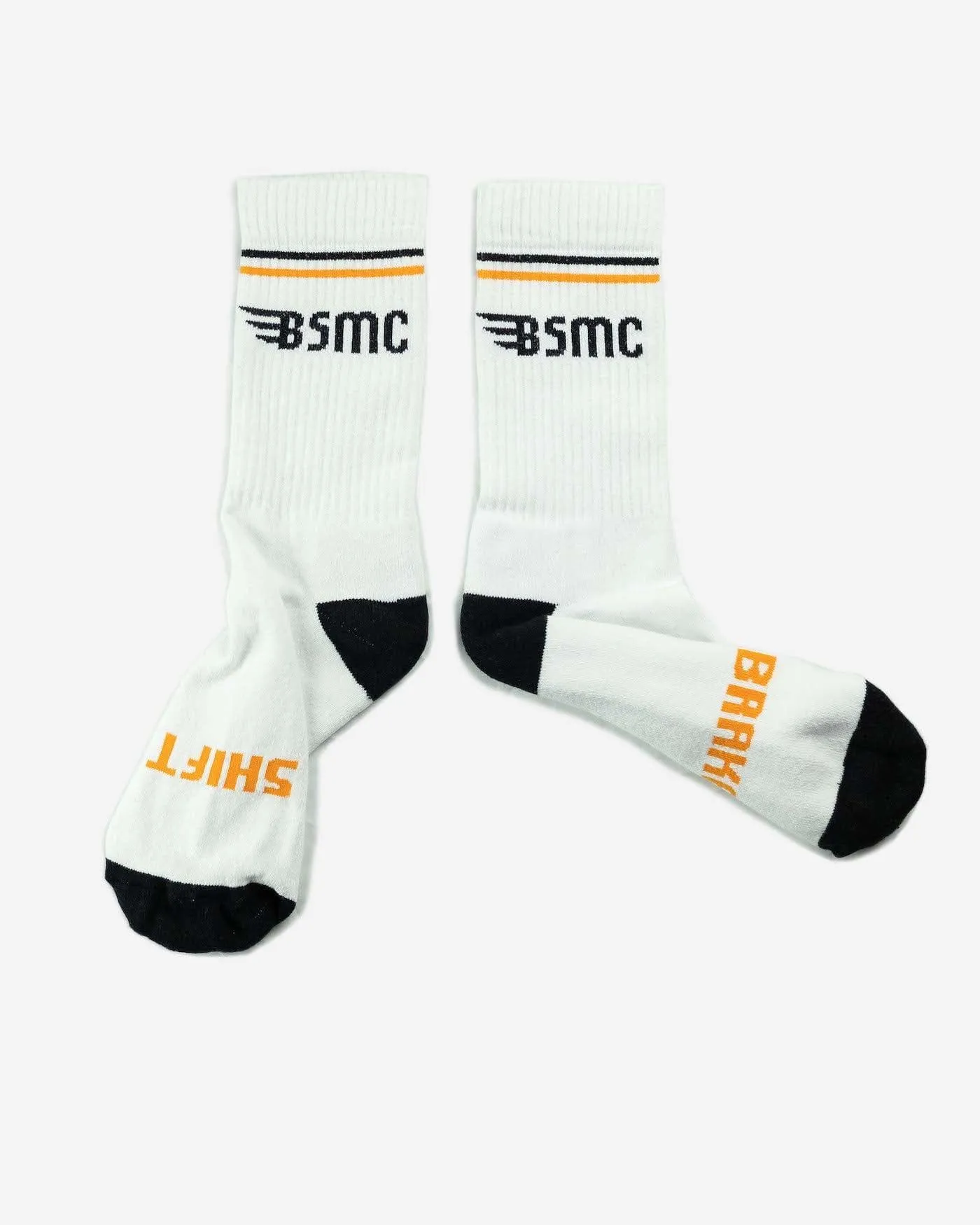 BSMC MX Socks - WHITE/ORANGE