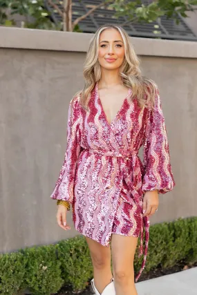 BuddyLove Adeline Sequin Mauve Dress