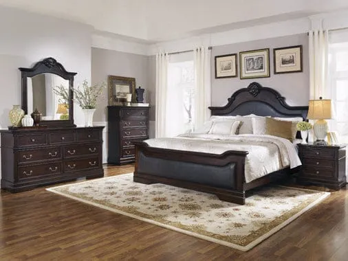 Cambridge Queen Panel Bed Cappuccino And Brown Collection, With A Bold, Sharp Curve And Crowned Molding, Full Of Elegant Features, Frame Is Crafted Of Solid And China Birch Veneers. Relax In Comfort: Cambridge SKU: 203191Q