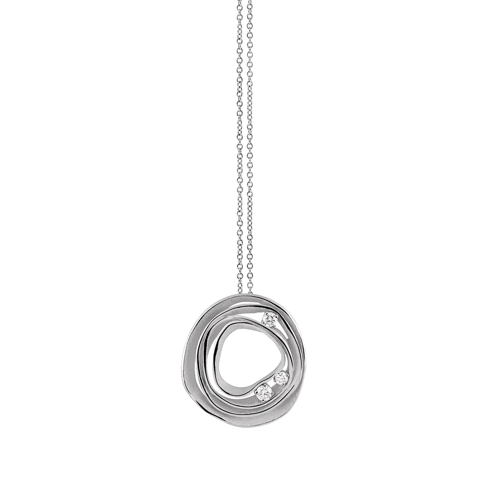 Cammilli Dune Necklace 18ct White Ice Gold with Diamonds