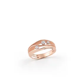 Cammilli Dune Ring 18ct Pink Champagne Gold with Diamonds