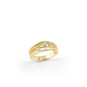 Cammilli Dune Ring 18ct Yellow Sunrise Gold with Diamonds