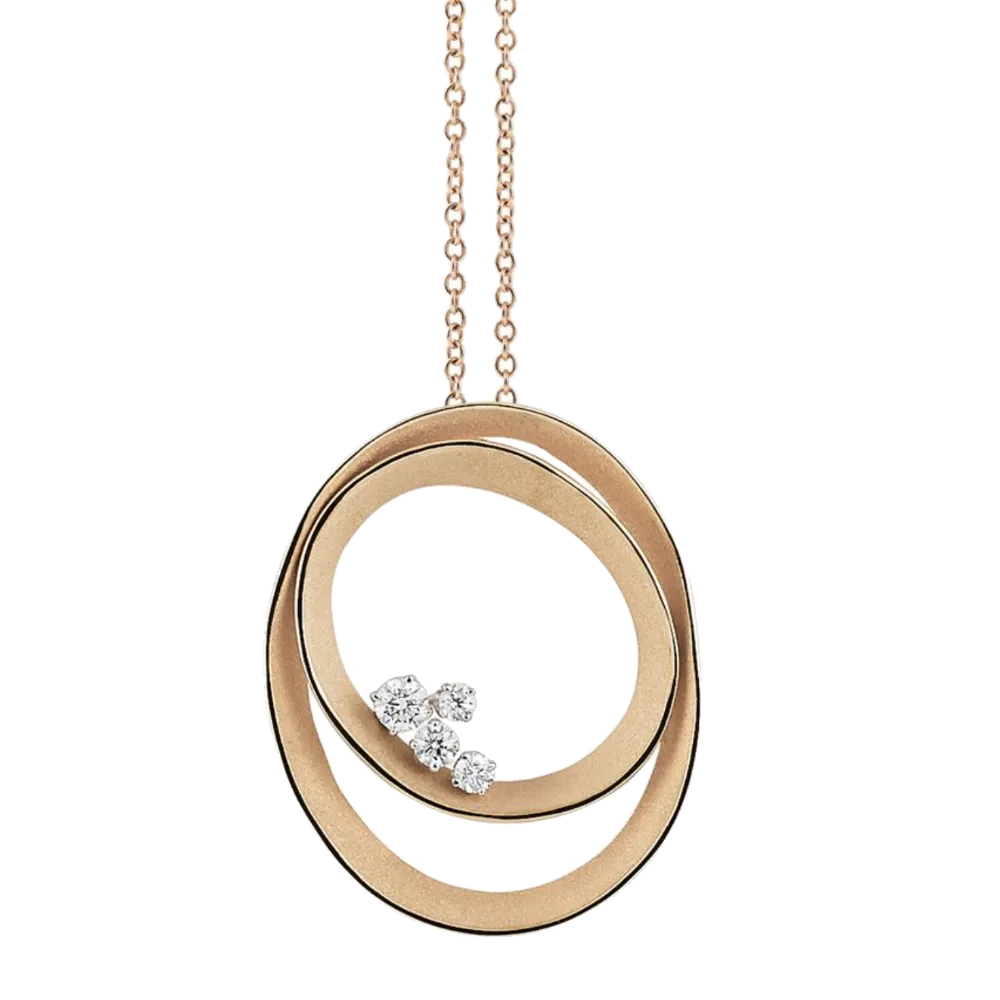 Cammilli Dune Solar Necklace 18ct Orange Apricot Gold with Diamonds