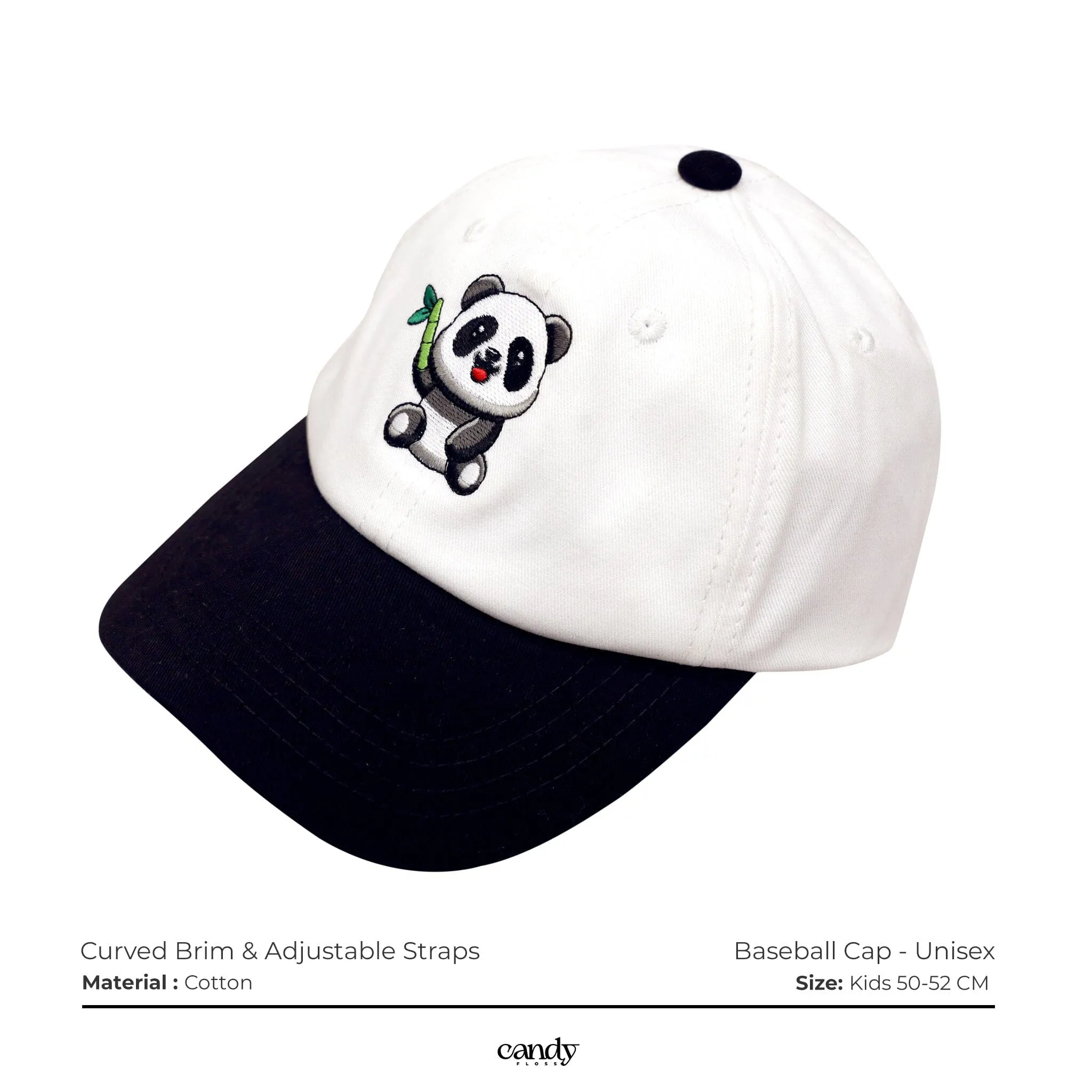 Candy Panda Baseball Cap - Black & White