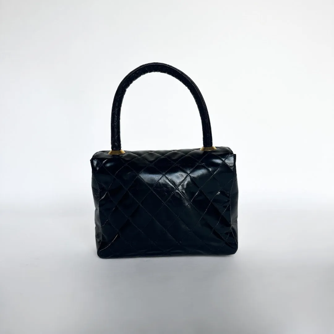 Chanel Mattrasse Handbag Enamel Leather