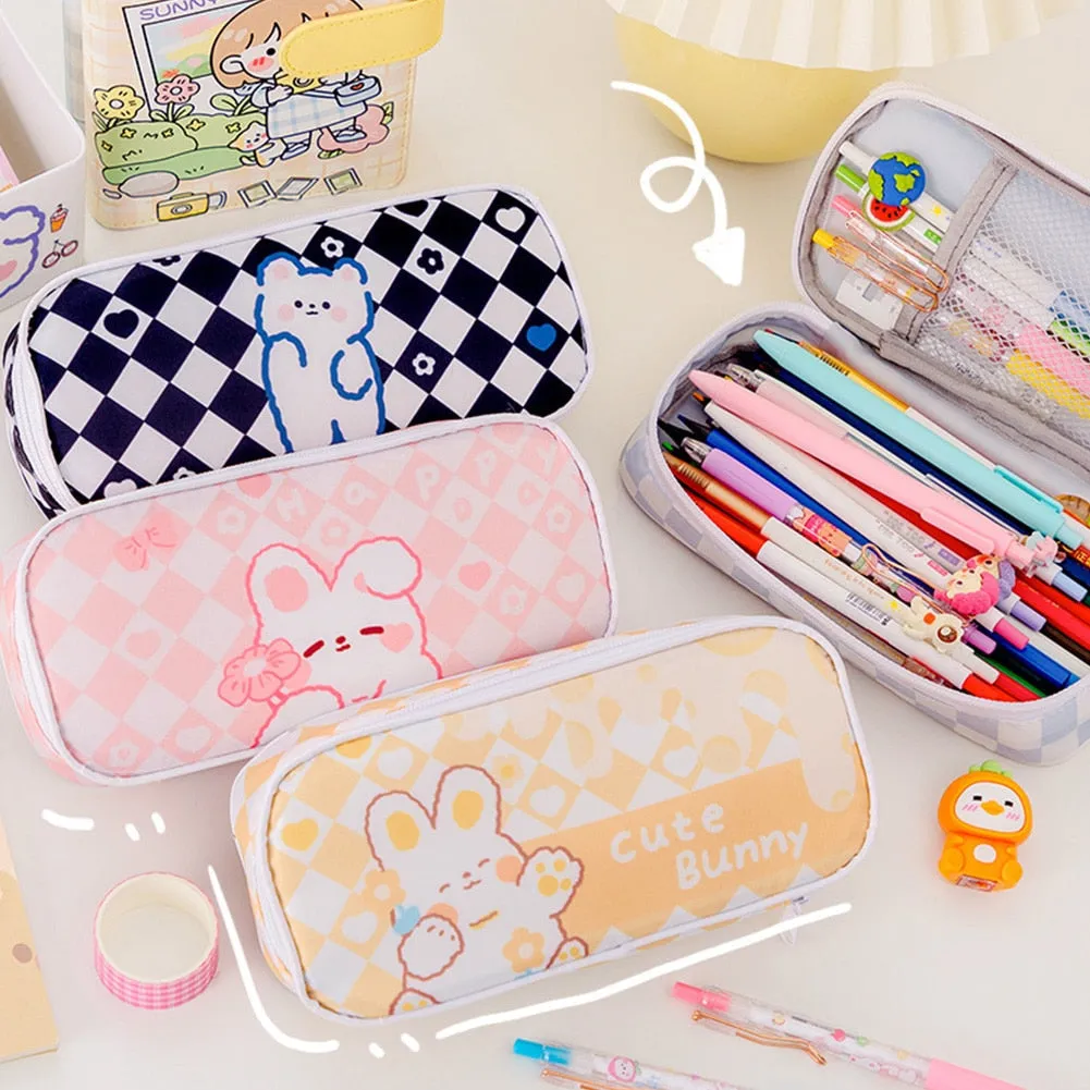 Checkerboard Bunny Cosmetic Case