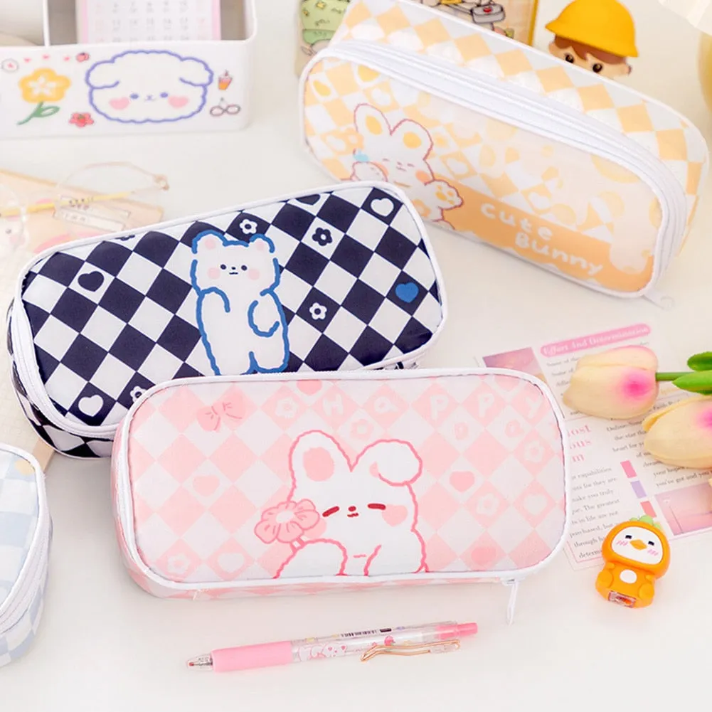 Checkerboard Bunny Cosmetic Case