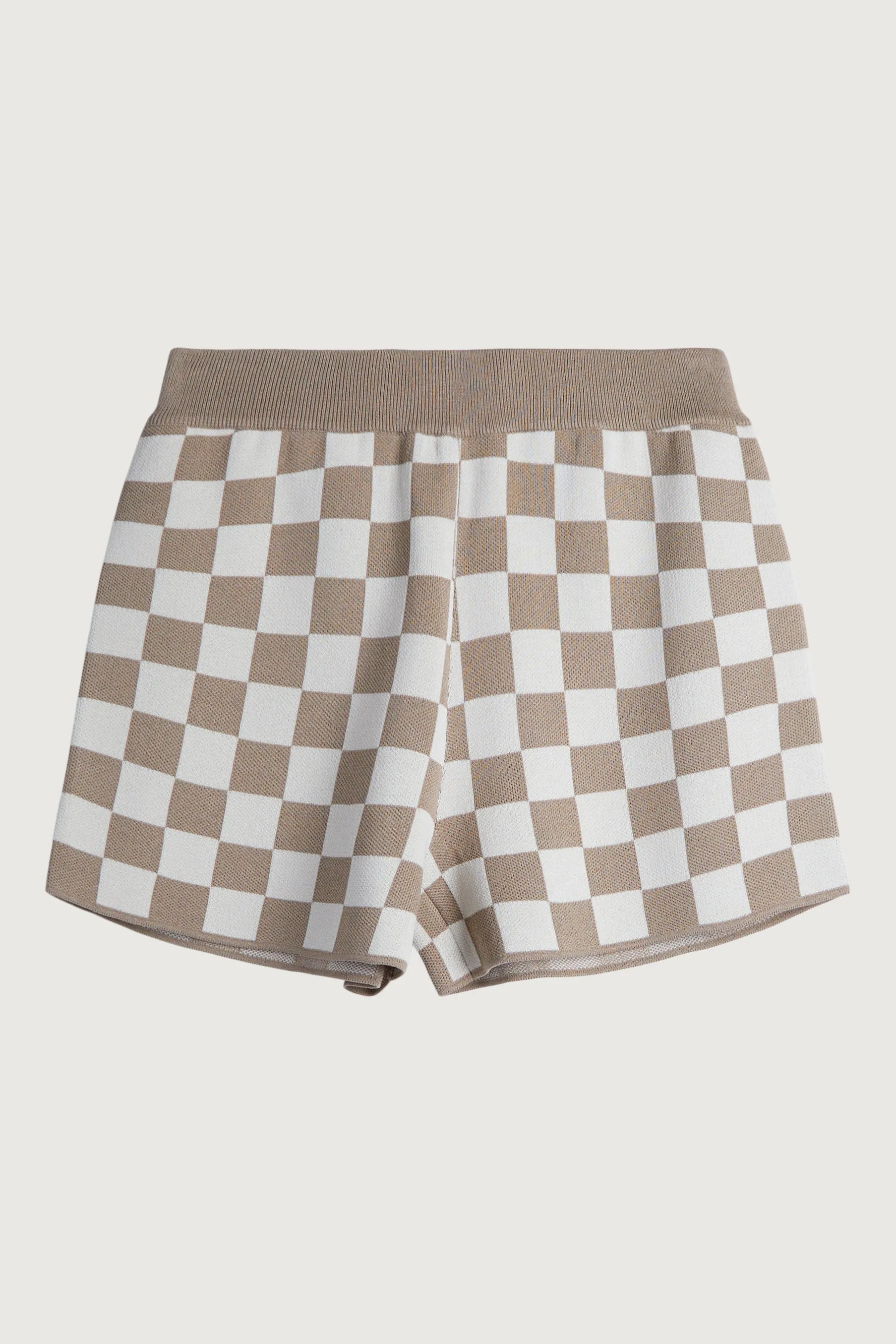 CHECKERED KNIT SHORT