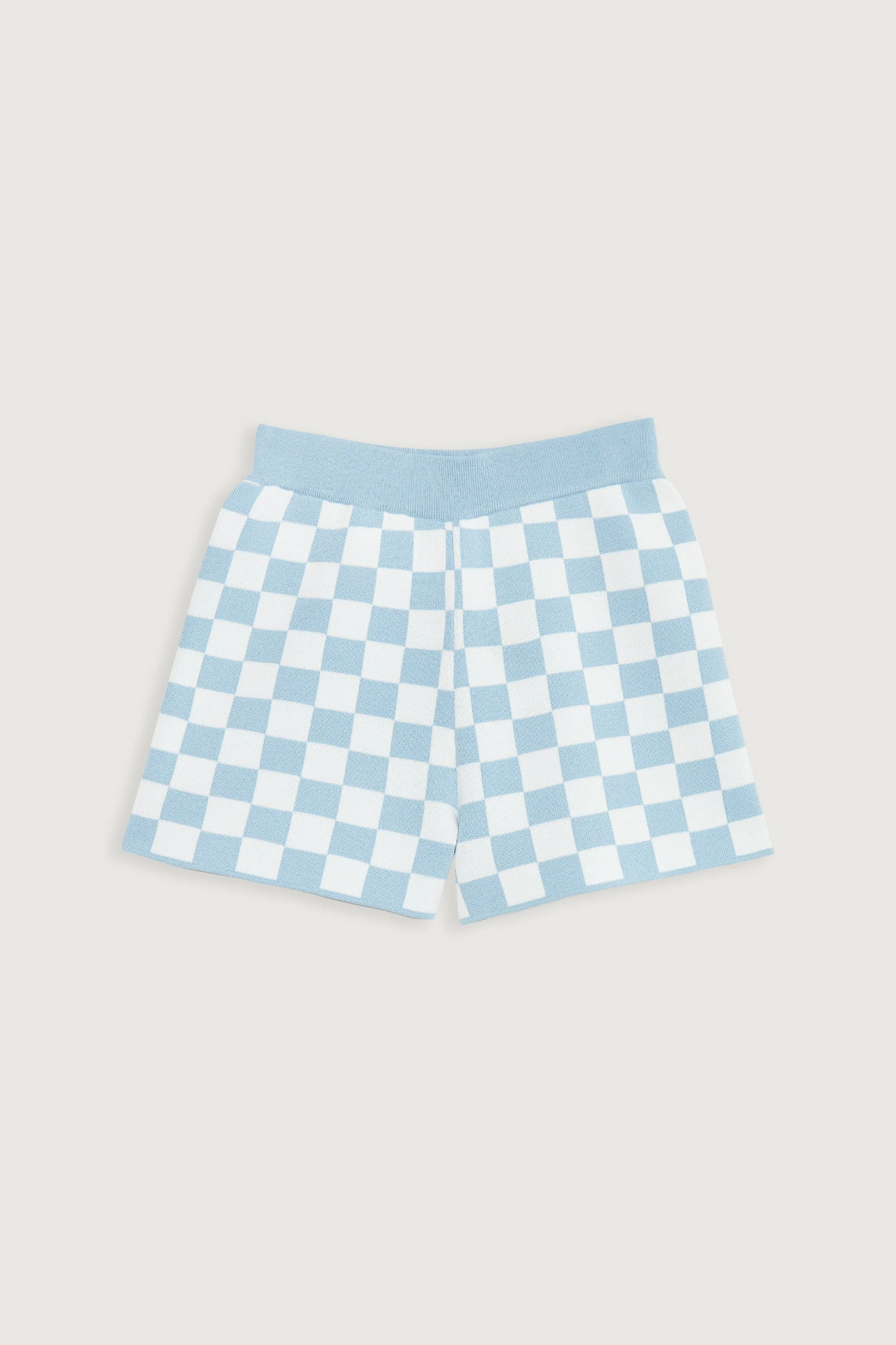 CHECKERED KNIT SHORT