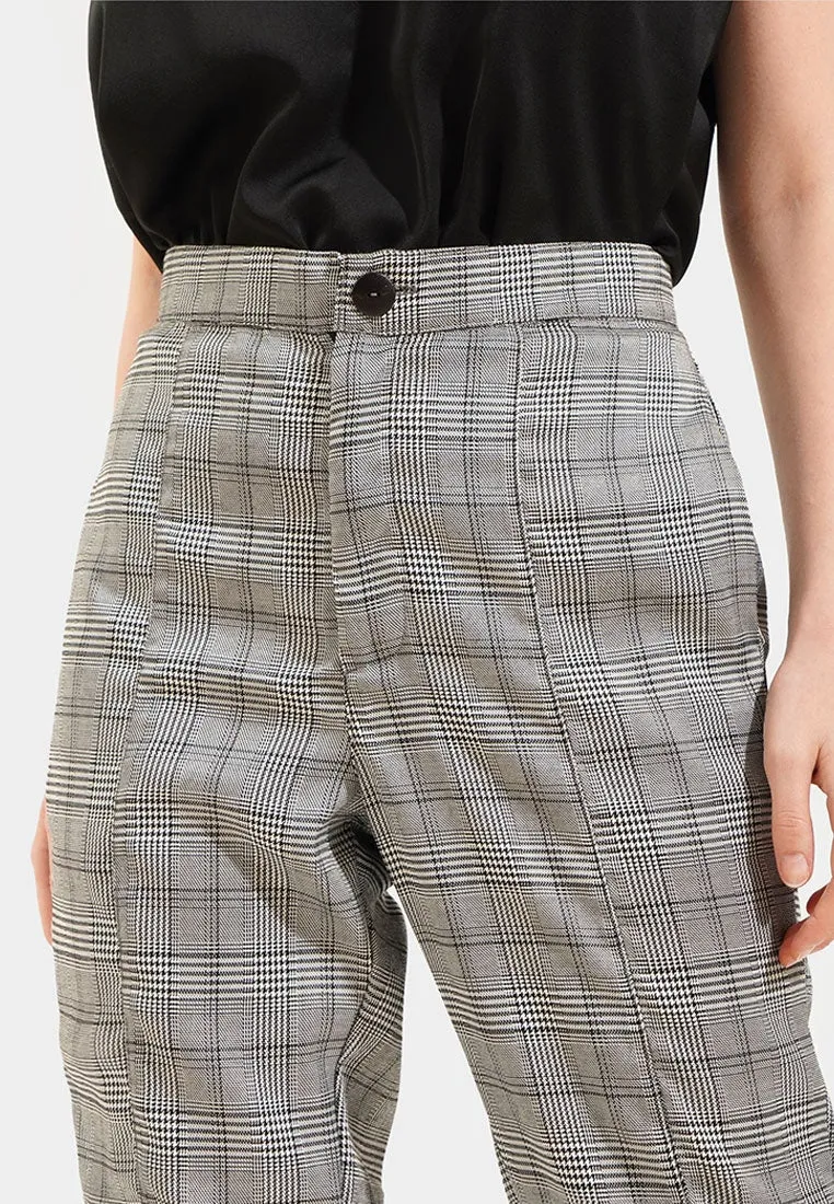 Checkered Slim Trousers