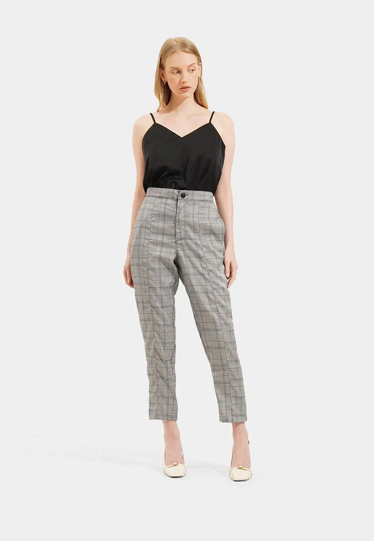 Checkered Slim Trousers