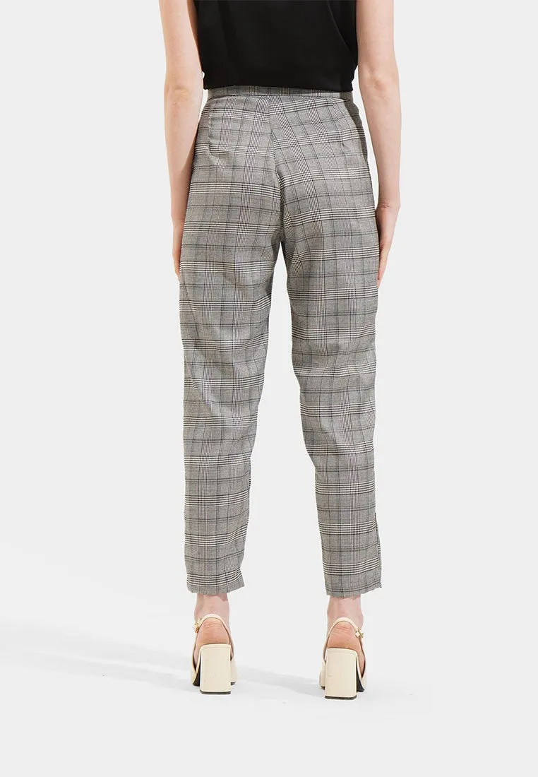 Checkered Slim Trousers