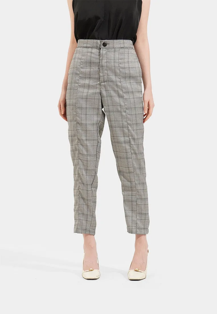 Checkered Slim Trousers