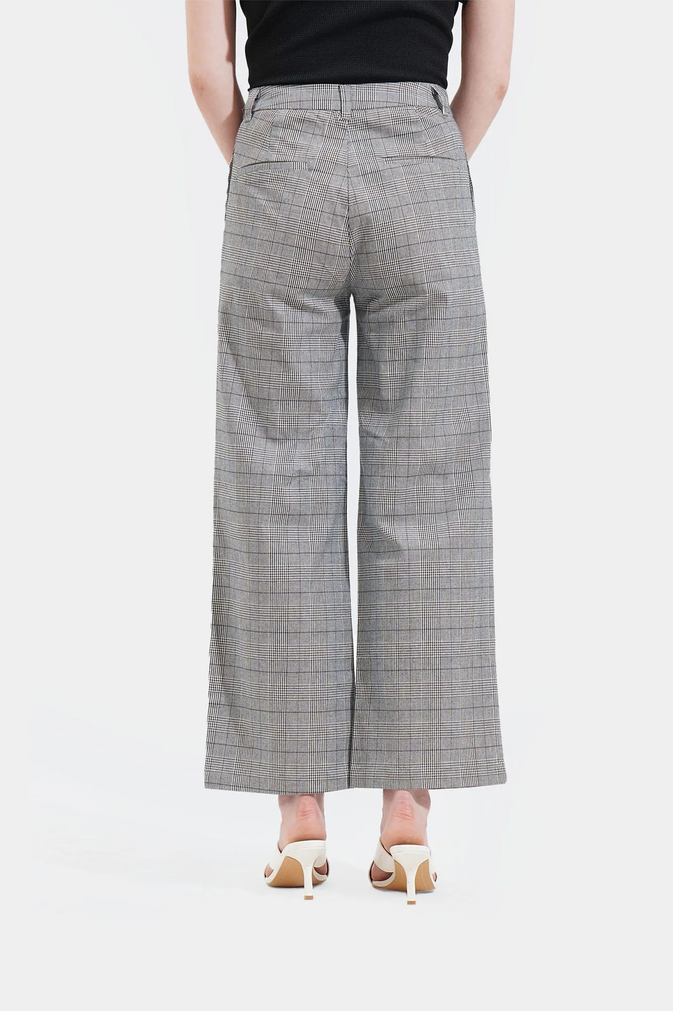 Checkered Tapered Trousers