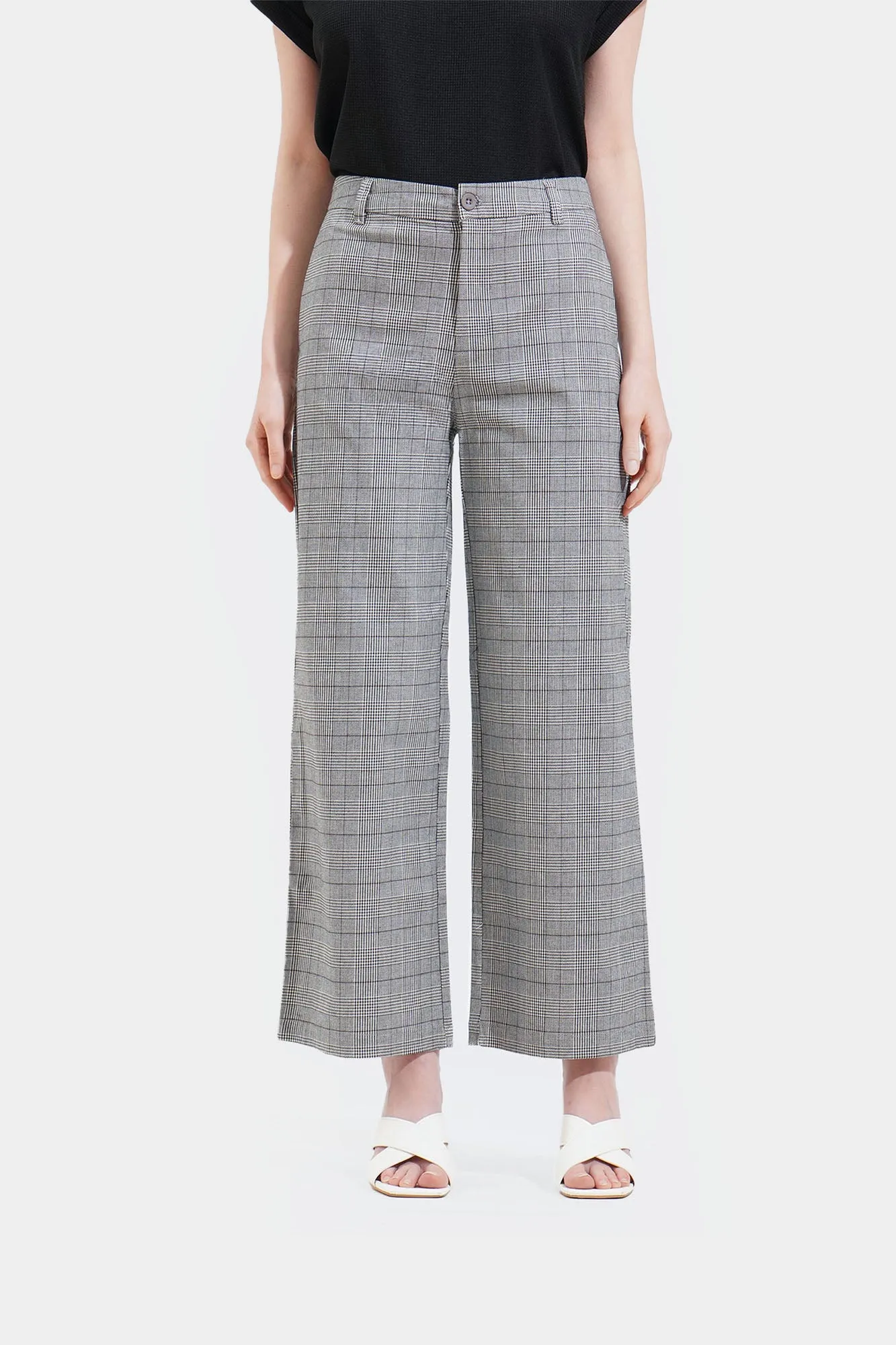 Checkered Tapered Trousers