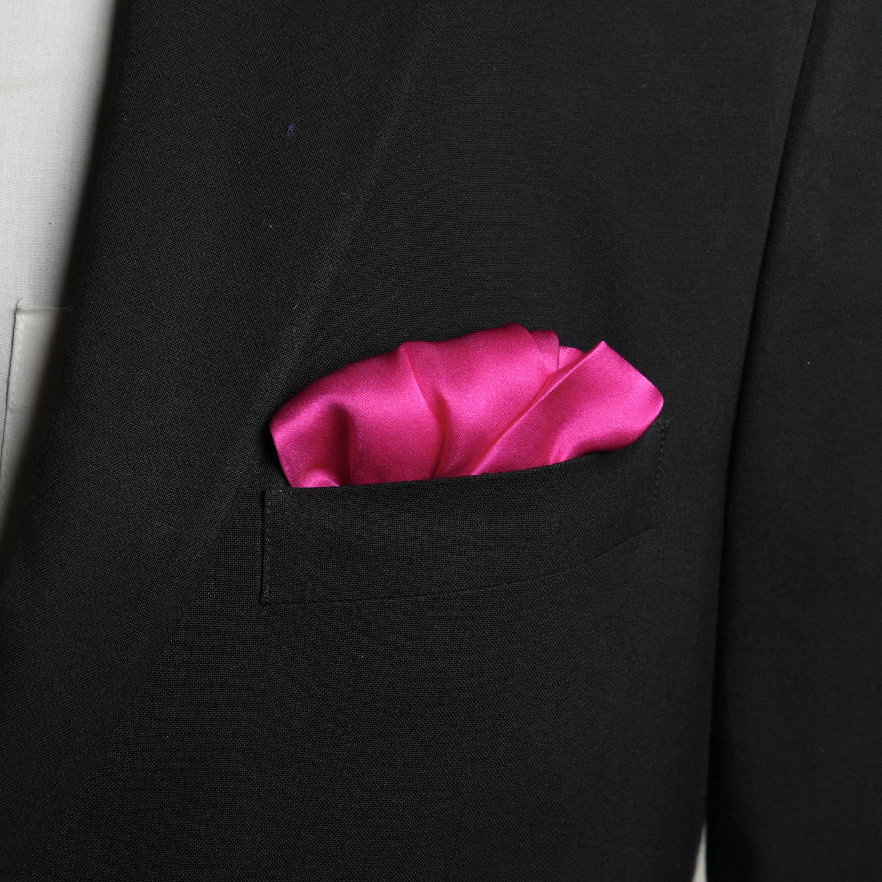 Chokore Bright Pink Dual Color Silk Pocket Square - Solid Range