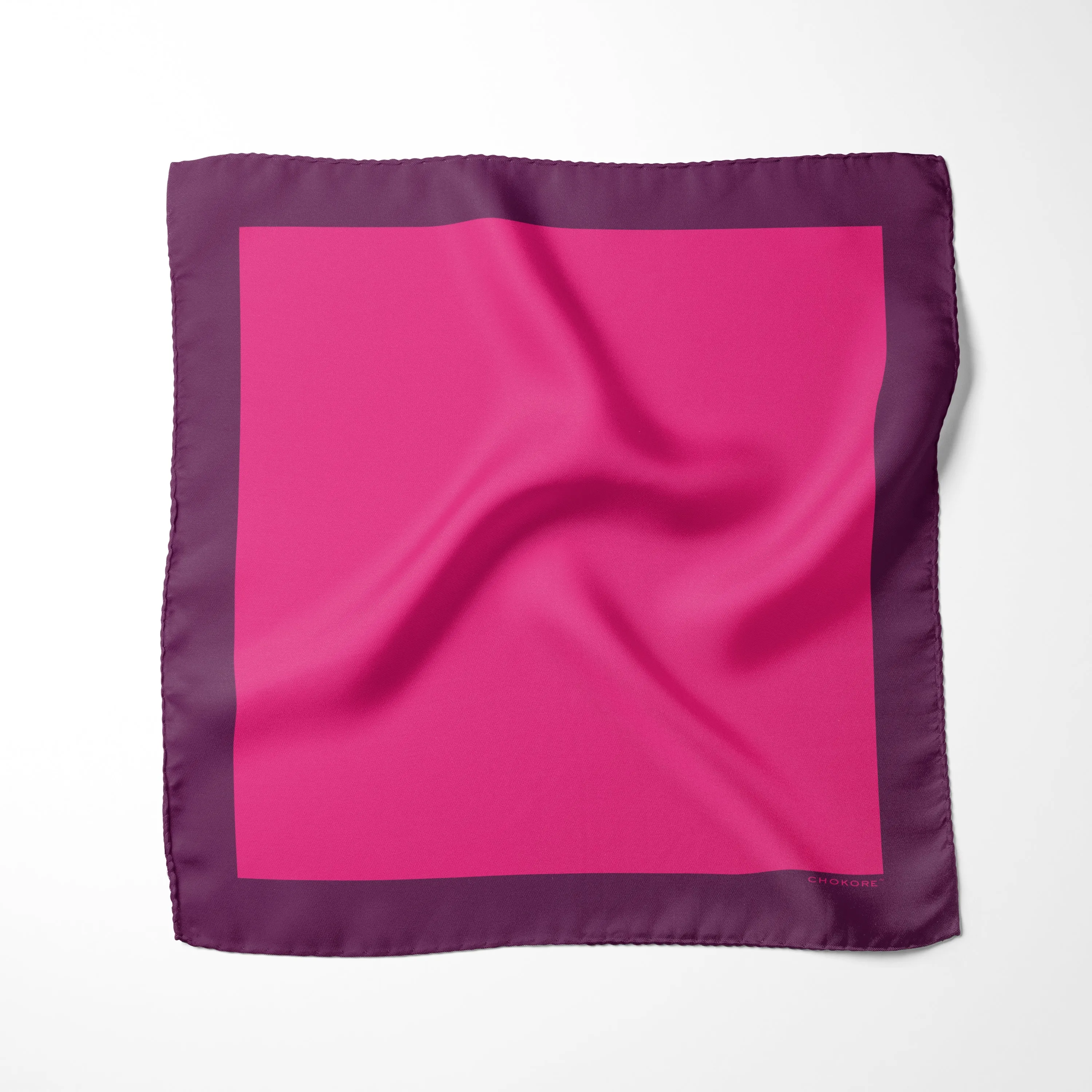 Chokore Bright Pink Dual Color Silk Pocket Square - Solid Range