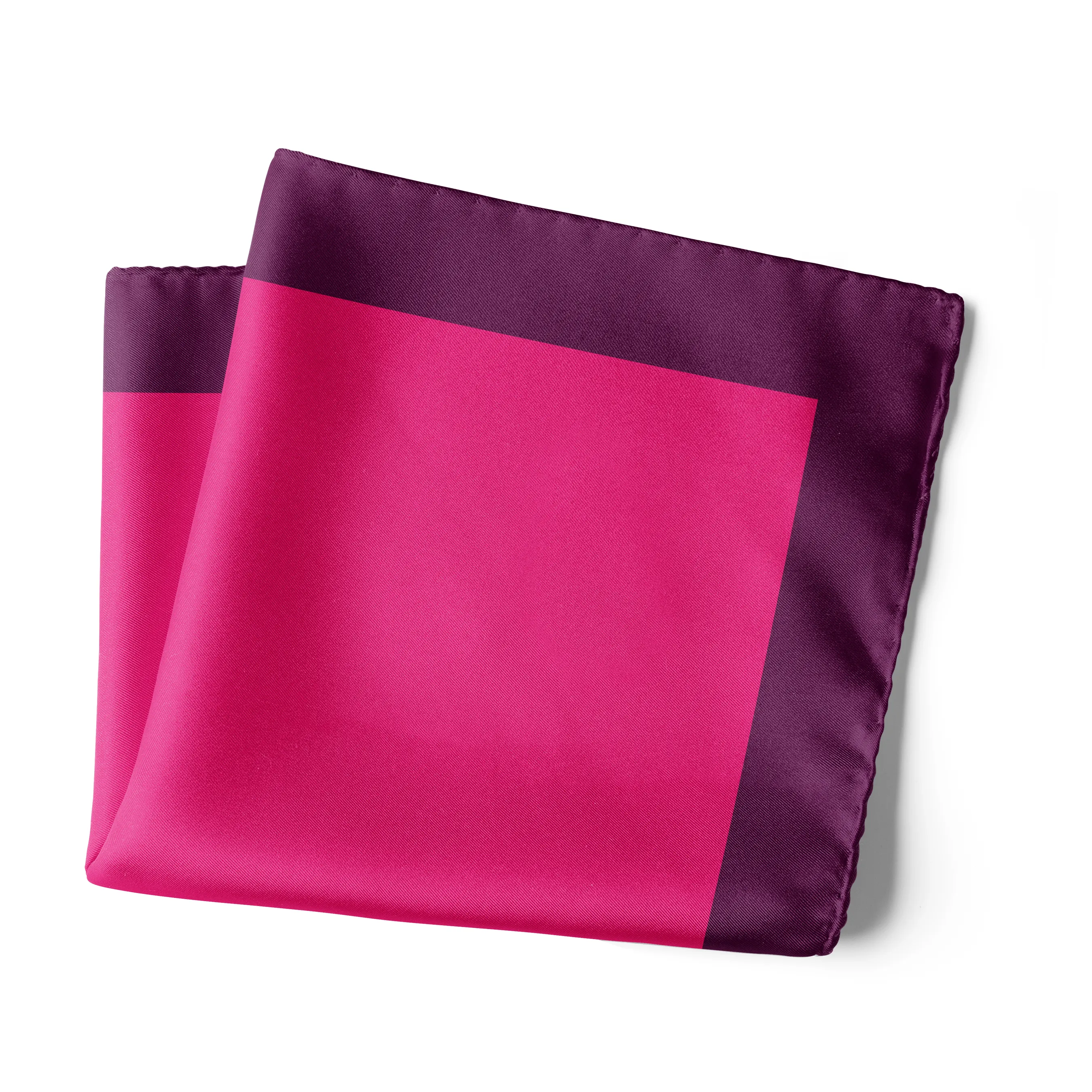 Chokore Bright Pink Dual Color Silk Pocket Square - Solid Range