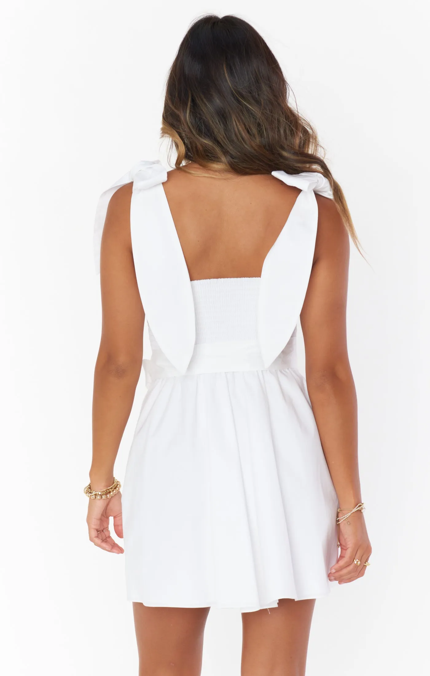 Claire Mini Dress ~ White Poplin