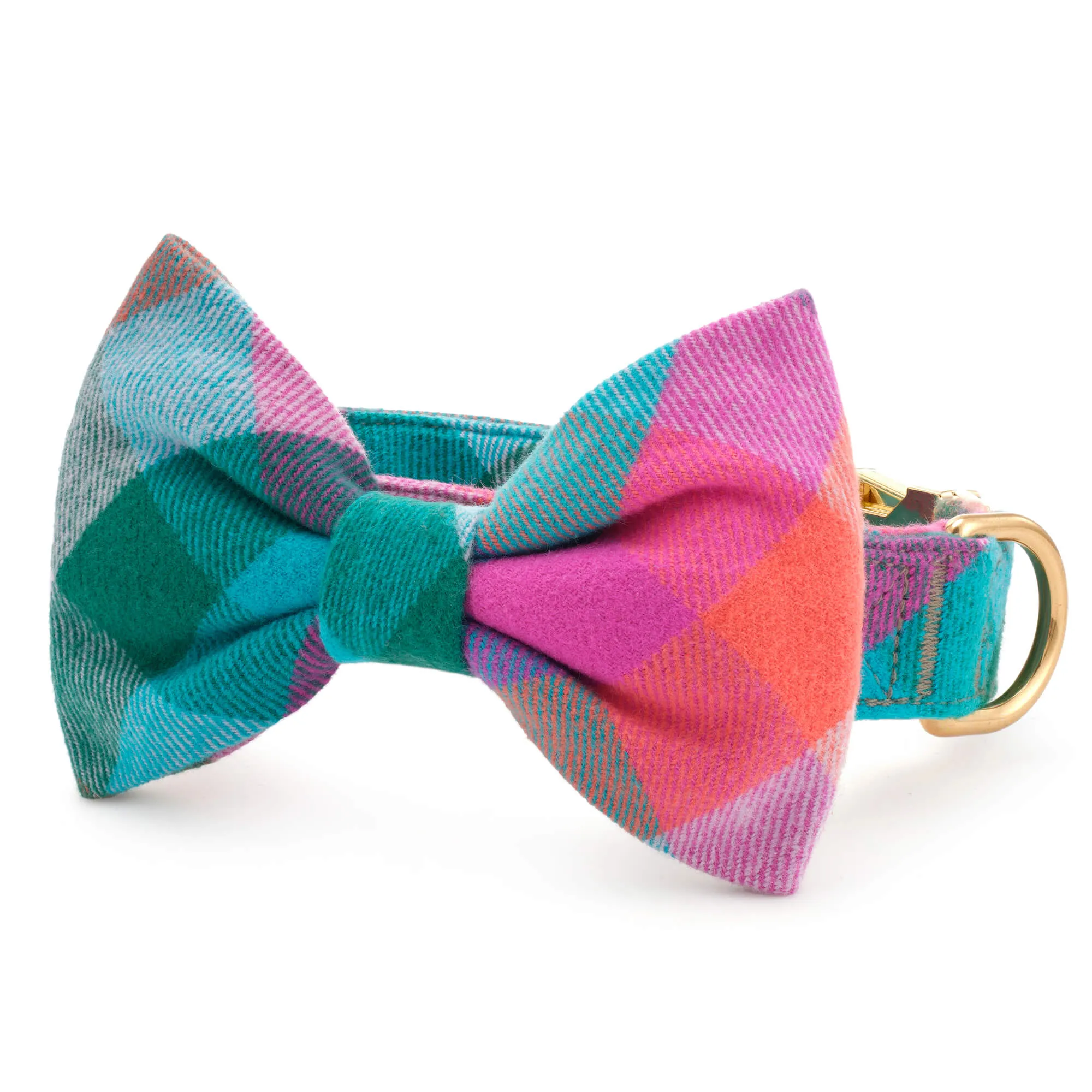 Color Pop Plaid Flannel Bow Tie Collar