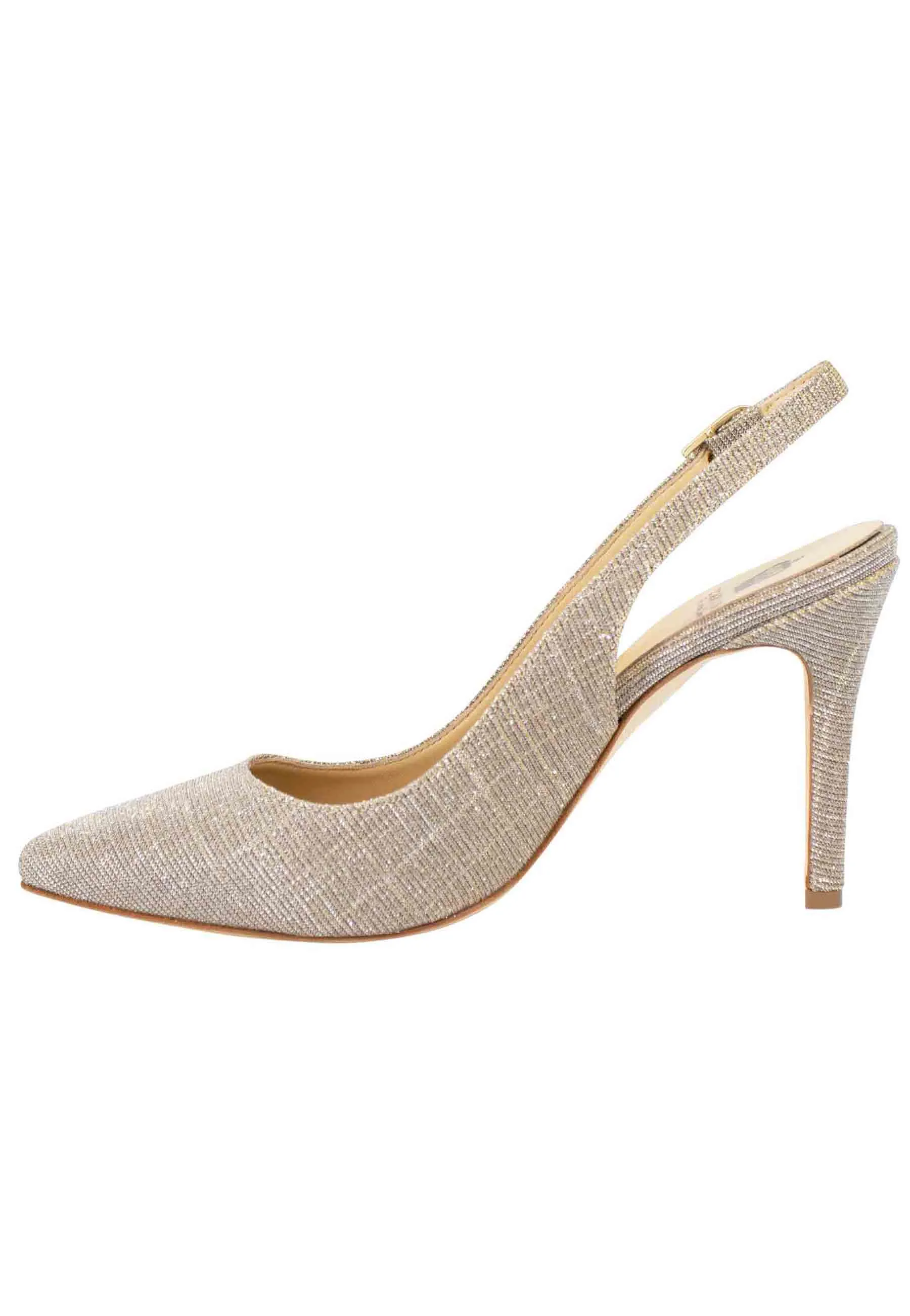 Decollete slingback donna in tessuto nude tacco alto