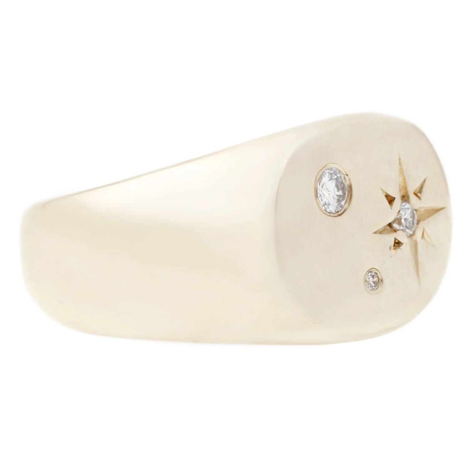 Diamond Seal Signet Ring